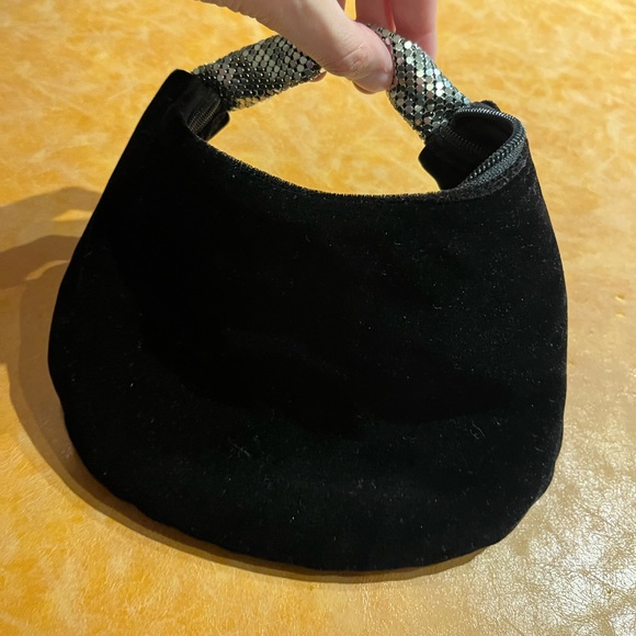 La Regale Handbags - La Regale Black Velvet Mini Bag w/ Silver Handle